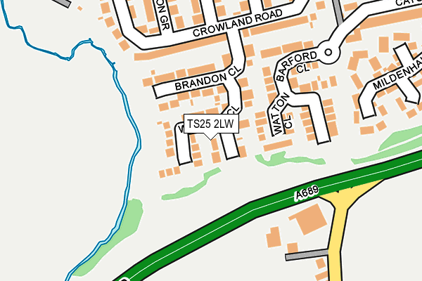 TS25 2LW map - OS OpenMap – Local (Ordnance Survey)