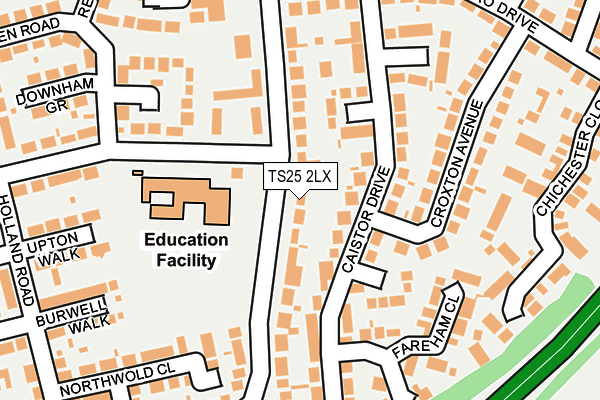 TS25 2LX map - OS OpenMap – Local (Ordnance Survey)