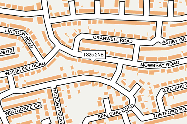 TS25 2NB map - OS OpenMap – Local (Ordnance Survey)