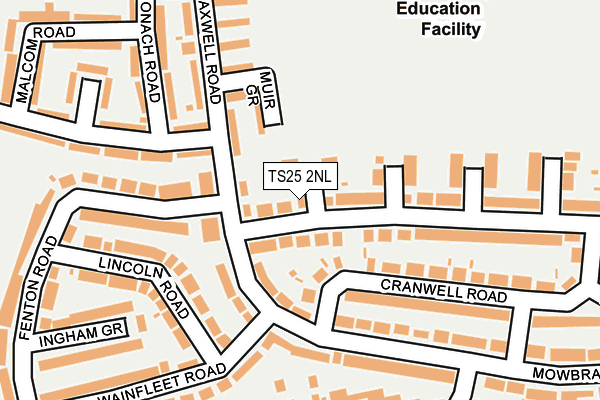 TS25 2NL map - OS OpenMap – Local (Ordnance Survey)