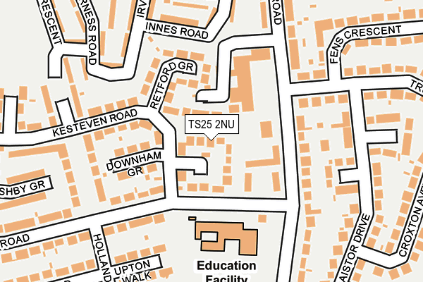 TS25 2NU map - OS OpenMap – Local (Ordnance Survey)