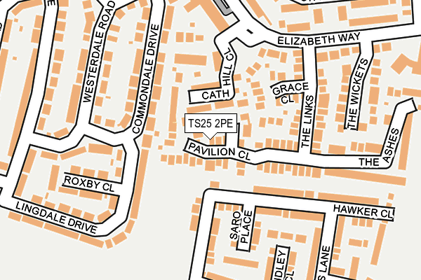 TS25 2PE map - OS OpenMap – Local (Ordnance Survey)