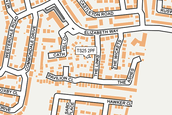 TS25 2PF map - OS OpenMap – Local (Ordnance Survey)