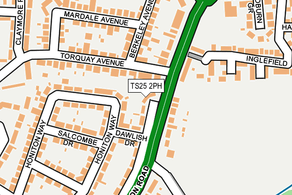 TS25 2PH map - OS OpenMap – Local (Ordnance Survey)