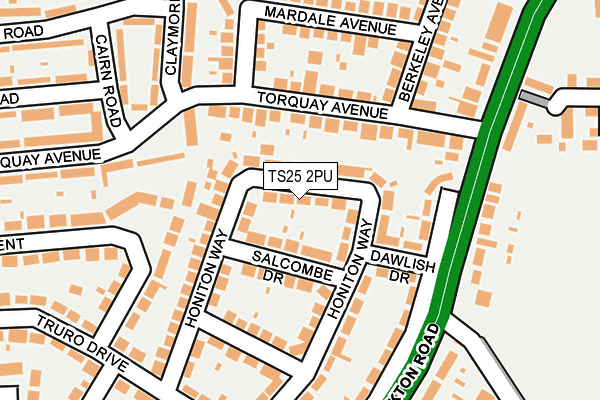 TS25 2PU map - OS OpenMap – Local (Ordnance Survey)