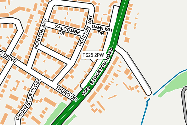 TS25 2PW map - OS OpenMap – Local (Ordnance Survey)