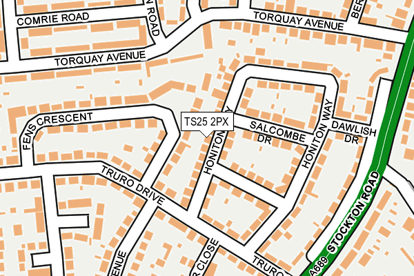 TS25 2PX map - OS OpenMap – Local (Ordnance Survey)