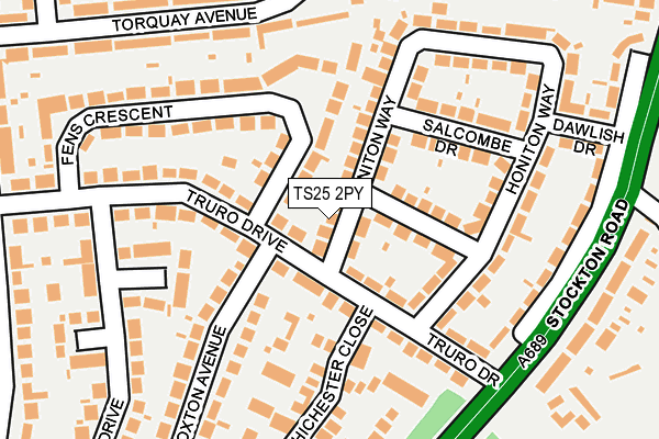 TS25 2PY map - OS OpenMap – Local (Ordnance Survey)