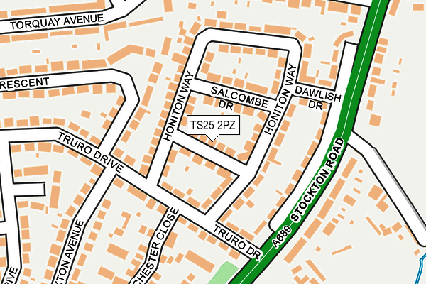 TS25 2PZ map - OS OpenMap – Local (Ordnance Survey)