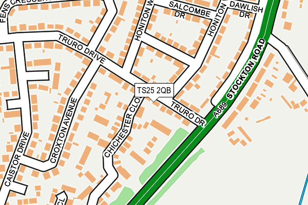 TS25 2QB map - OS OpenMap – Local (Ordnance Survey)