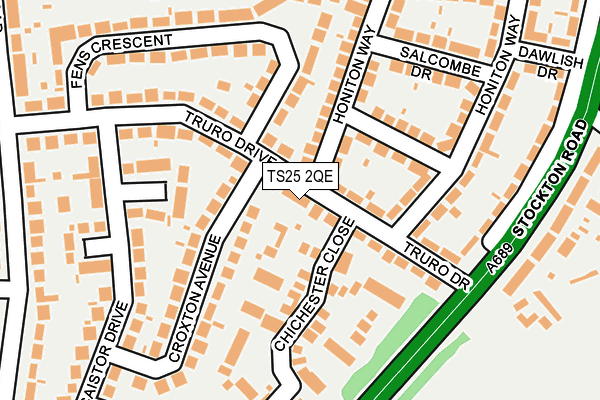 TS25 2QE map - OS OpenMap – Local (Ordnance Survey)