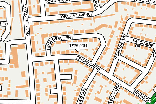 TS25 2QH map - OS OpenMap – Local (Ordnance Survey)