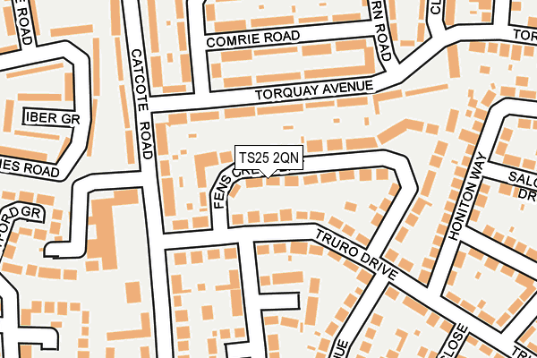 TS25 2QN map - OS OpenMap – Local (Ordnance Survey)