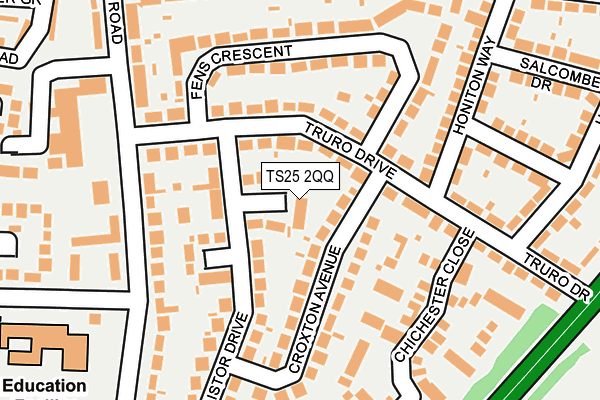 TS25 2QQ map - OS OpenMap – Local (Ordnance Survey)
