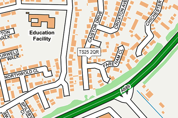 TS25 2QR map - OS OpenMap – Local (Ordnance Survey)