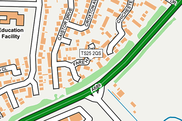 TS25 2QS map - OS OpenMap – Local (Ordnance Survey)