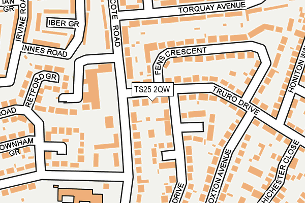TS25 2QW map - OS OpenMap – Local (Ordnance Survey)
