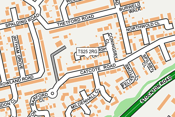 TS25 2RG map - OS OpenMap – Local (Ordnance Survey)
