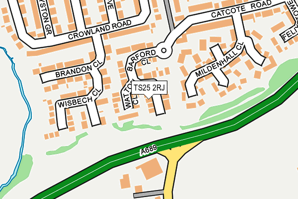 TS25 2RJ map - OS OpenMap – Local (Ordnance Survey)