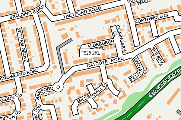 TS25 2RL map - OS OpenMap – Local (Ordnance Survey)