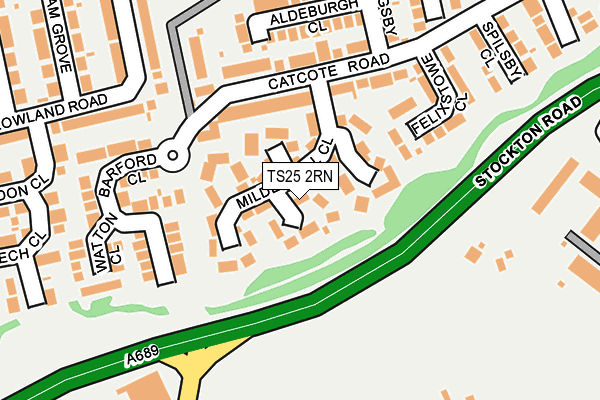 TS25 2RN map - OS OpenMap – Local (Ordnance Survey)