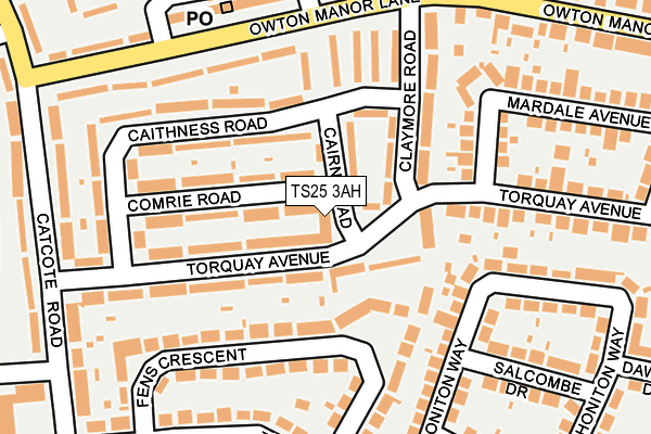 TS25 3AH map - OS OpenMap – Local (Ordnance Survey)