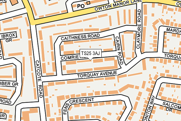 TS25 3AJ map - OS OpenMap – Local (Ordnance Survey)