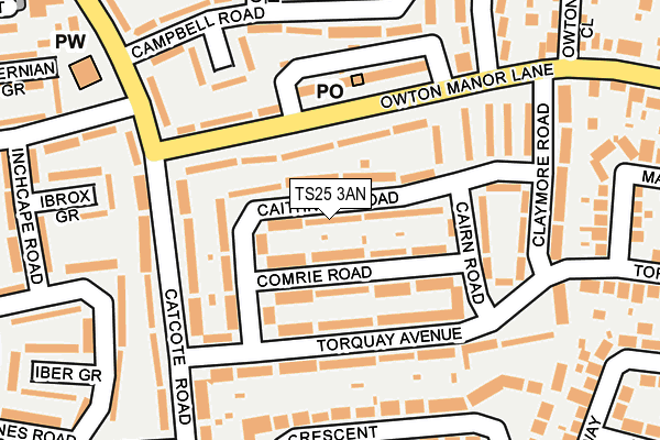 TS25 3AN map - OS OpenMap – Local (Ordnance Survey)