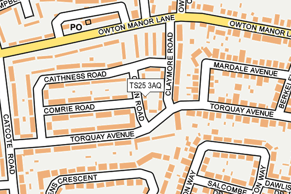 TS25 3AQ map - OS OpenMap – Local (Ordnance Survey)