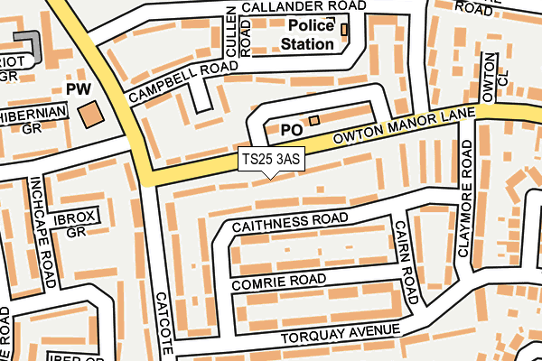 TS25 3AS map - OS OpenMap – Local (Ordnance Survey)