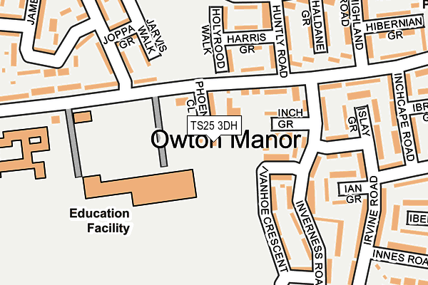 TS25 3DH map - OS OpenMap – Local (Ordnance Survey)