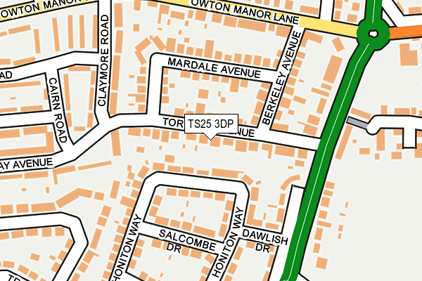 TS25 3DP map - OS OpenMap – Local (Ordnance Survey)