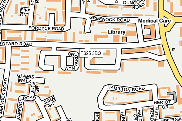 TS25 3DQ map - OS OpenMap – Local (Ordnance Survey)