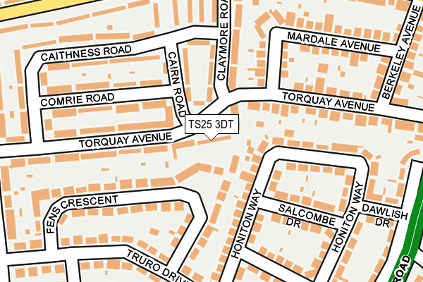 TS25 3DT map - OS OpenMap – Local (Ordnance Survey)