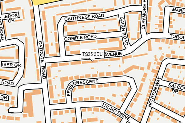 TS25 3DU map - OS OpenMap – Local (Ordnance Survey)