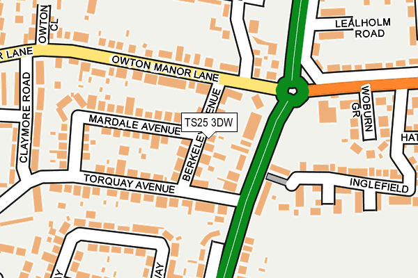 TS25 3DW map - OS OpenMap – Local (Ordnance Survey)