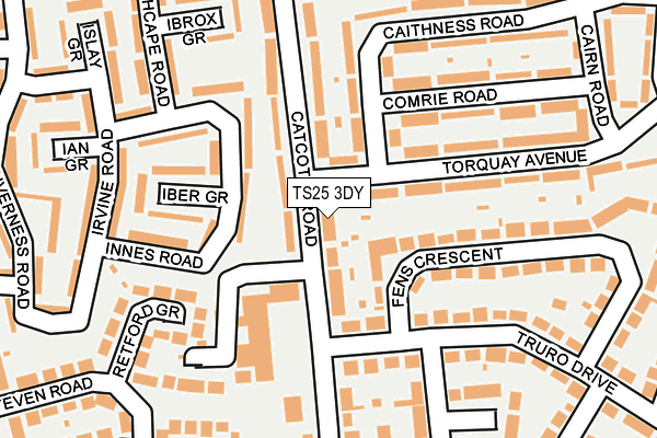 TS25 3DY map - OS OpenMap – Local (Ordnance Survey)