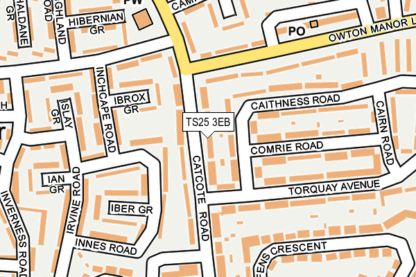 TS25 3EB map - OS OpenMap – Local (Ordnance Survey)