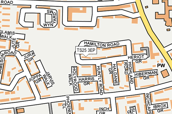 TS25 3EP map - OS OpenMap – Local (Ordnance Survey)