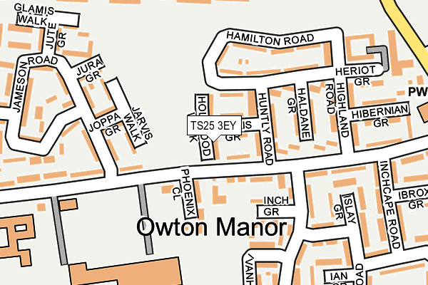 TS25 3EY map - OS OpenMap – Local (Ordnance Survey)