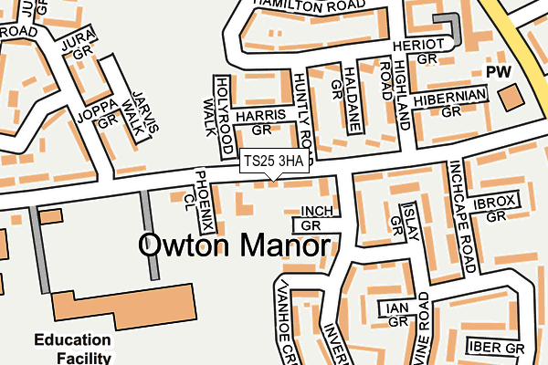 TS25 3HA map - OS OpenMap – Local (Ordnance Survey)