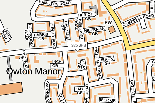 TS25 3HB map - OS OpenMap – Local (Ordnance Survey)
