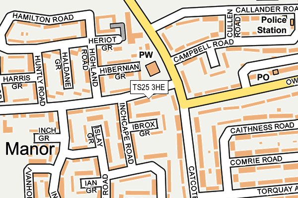 TS25 3HE map - OS OpenMap – Local (Ordnance Survey)