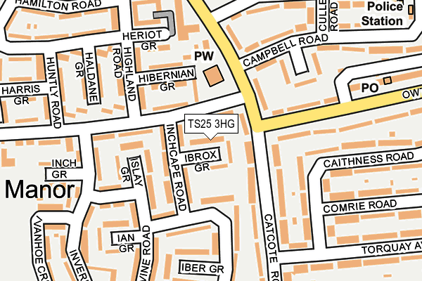 TS25 3HG map - OS OpenMap – Local (Ordnance Survey)