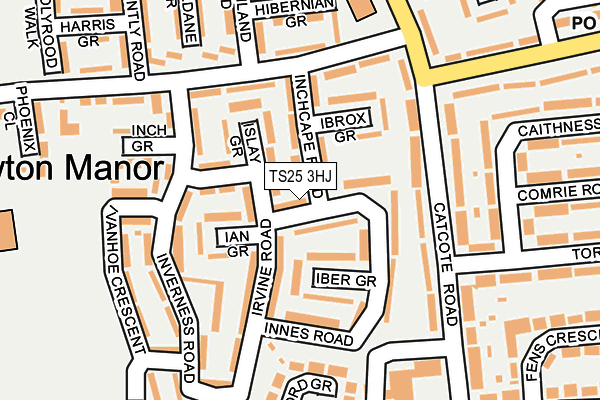 TS25 3HJ map - OS OpenMap – Local (Ordnance Survey)