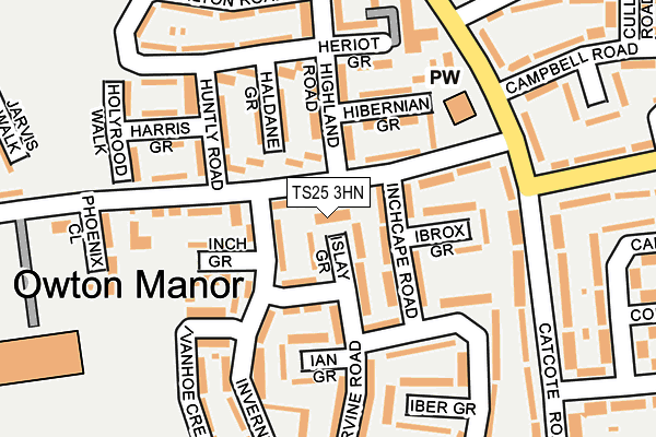 TS25 3HN map - OS OpenMap – Local (Ordnance Survey)