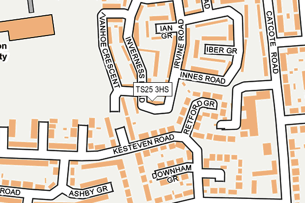 TS25 3HS map - OS OpenMap – Local (Ordnance Survey)