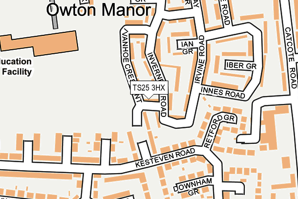 TS25 3HX map - OS OpenMap – Local (Ordnance Survey)