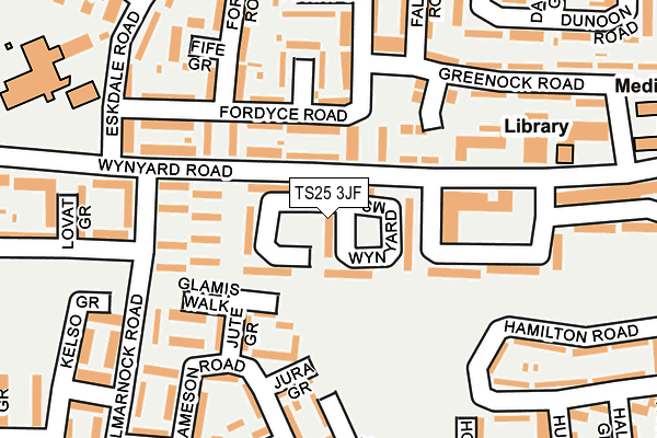 TS25 3JF map - OS OpenMap – Local (Ordnance Survey)
