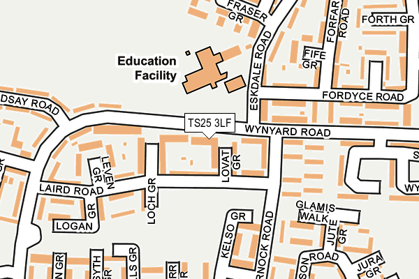 TS25 3LF map - OS OpenMap – Local (Ordnance Survey)